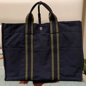 Hermes Navy Blue Hand Bag